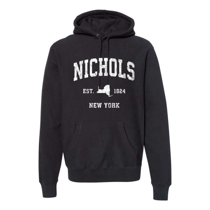 Nichols New York Ny Vintage Athletic Premium Hoodie