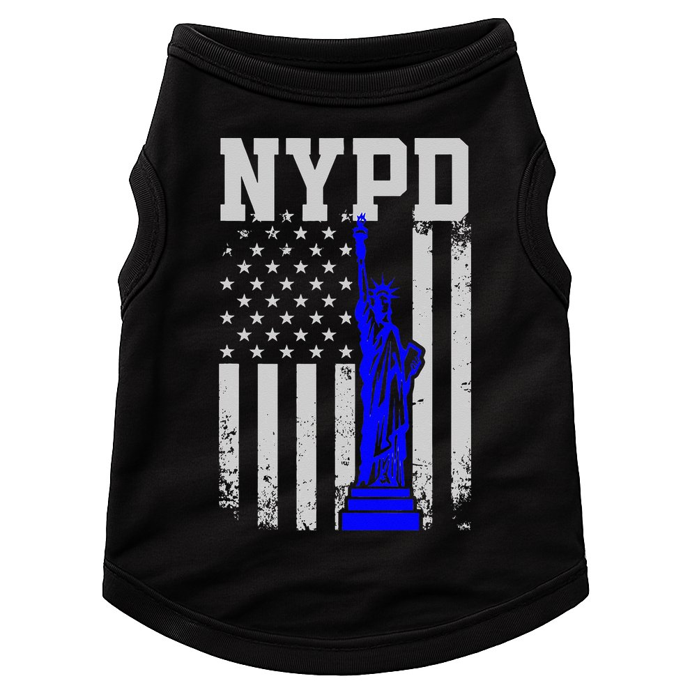 NYPD New York Police Department Statue Of Liberty Distressed Doggie Tank