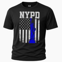 NYPD New York Police Department Statue Of Liberty Distressed Cooling Performance Crew T-Shirt