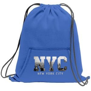 Nyc New York City Skyline Souvenir Sweatshirt Cinch Pack Bag