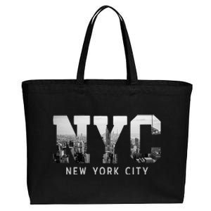 Nyc New York City Skyline Souvenir Cotton Canvas Jumbo Tote