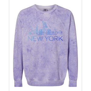 Nyc New York City Skylines Statue Of Liberty Birds Cute Gift Colorblast Crewneck Sweatshirt