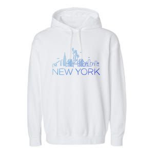 Nyc New York City Skylines Statue Of Liberty Birds Cute Gift Garment-Dyed Fleece Hoodie