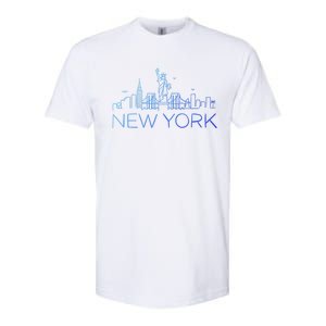 Nyc New York City Skylines Statue Of Liberty Birds Cute Gift Softstyle CVC T-Shirt