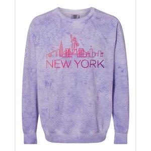 Nyc New York City Skylines Statue Of Liberty Birds Cute Gift Colorblast Crewneck Sweatshirt