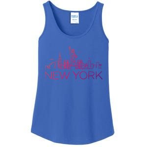 Nyc New York City Skylines Statue Of Liberty Birds Cute Gift Ladies Essential Tank