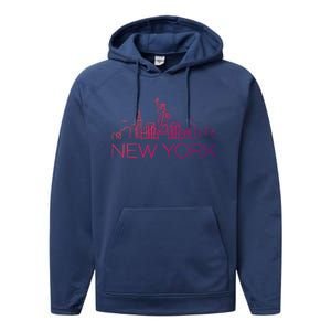 Nyc New York City Skylines Statue Of Liberty Birds Cute Gift Performance Fleece Hoodie