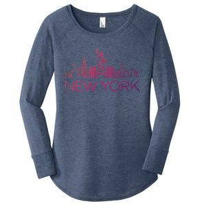 Nyc New York City Skylines Statue Of Liberty Birds Cute Gift Women's Perfect Tri Tunic Long Sleeve Shirt