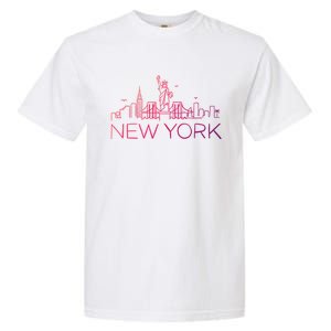 Nyc New York City Skylines Statue Of Liberty Birds Cute Gift Garment-Dyed Heavyweight T-Shirt