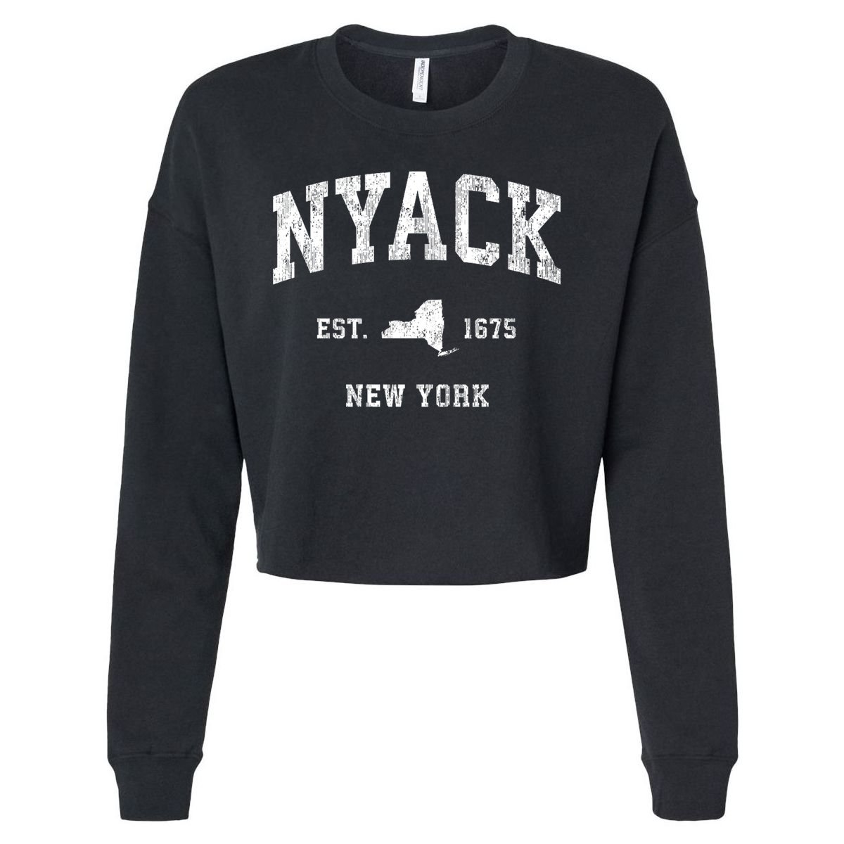 Nyack New York Ny Vintage Athletic Sports Cropped Pullover Crew