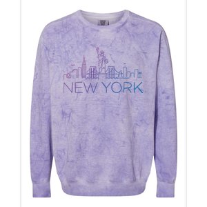 Nyc New York City Skylines Statue Of Liberty Birds Cute Gift Colorblast Crewneck Sweatshirt