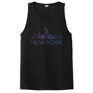 Nyc New York City Skylines Statue Of Liberty Birds Cute Gift PosiCharge Competitor Tank