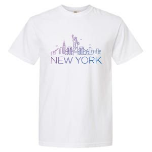 Nyc New York City Skylines Statue Of Liberty Birds Cute Gift Garment-Dyed Heavyweight T-Shirt