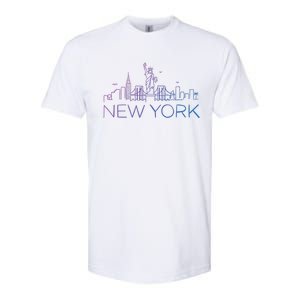 Nyc New York City Skylines Statue Of Liberty Birds Cute Gift Softstyle CVC T-Shirt