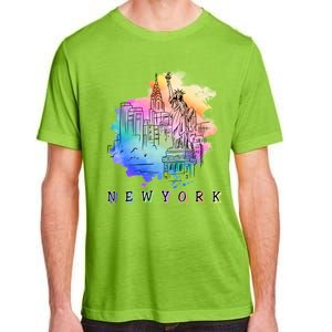 Nyc New York City Skylines Statue Of Liberty Gift Adult ChromaSoft Performance T-Shirt