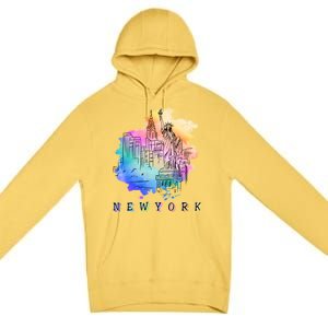 Nyc New York City Skylines Statue Of Liberty Gift Premium Pullover Hoodie