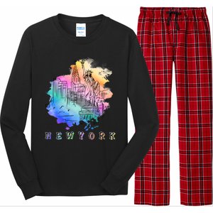 Nyc New York City Skylines Statue Of Liberty Gift Long Sleeve Pajama Set