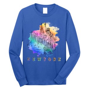 Nyc New York City Skylines Statue Of Liberty Gift Long Sleeve Shirt