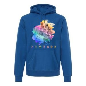 Nyc New York City Skylines Statue Of Liberty Gift Premium Hoodie