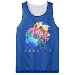 Nyc New York City Skylines Statue Of Liberty Gift Mesh Reversible Basketball Jersey Tank