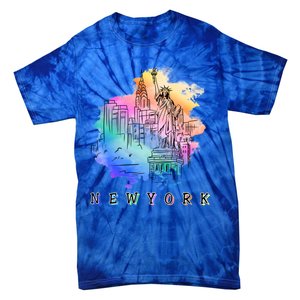 Nyc New York City Skylines Statue Of Liberty Gift Tie-Dye T-Shirt