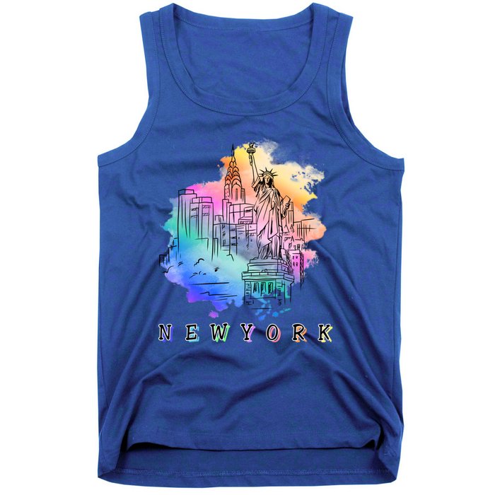 Nyc New York City Skylines Statue Of Liberty Gift Tank Top