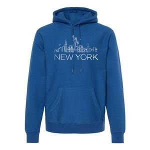 Nyc New York City Skylines Statue Of Liberty Birds Cute Gift Premium Hoodie