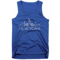 Nyc New York City Skylines Statue Of Liberty Birds Cute Gift Tank Top