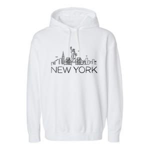 Nyc New York City Skylines Statue Of Liberty Birds Cute Gift Garment-Dyed Fleece Hoodie