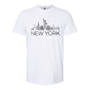 Nyc New York City Skylines Statue Of Liberty Birds Cute Gift Softstyle CVC T-Shirt