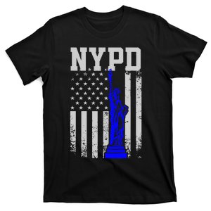 NYPD New York Police Department Statue Of Liberty Distressed T-Shirt