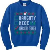 Naughty Nice Yorkshire Terrier Christmas List Dogs Xmas Gift Kids Sweatshirt