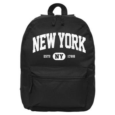 Ny New York Gift Retro Vintage New York Great Gift Funny Gift 16 in Basic Backpack
