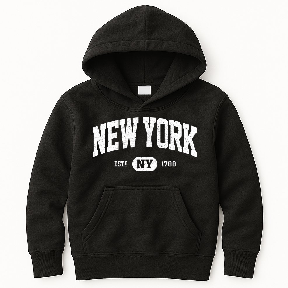 Ny New York Gift Retro Vintage New York Great Gift Funny Gift Kids Hoodie
