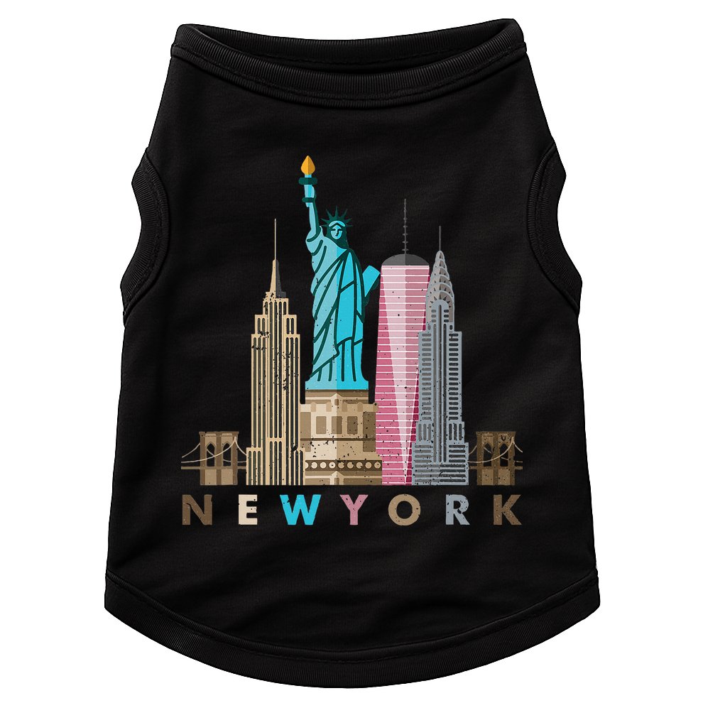 Nyc New York City Skylines Statue Of Liberty Doggie Tank