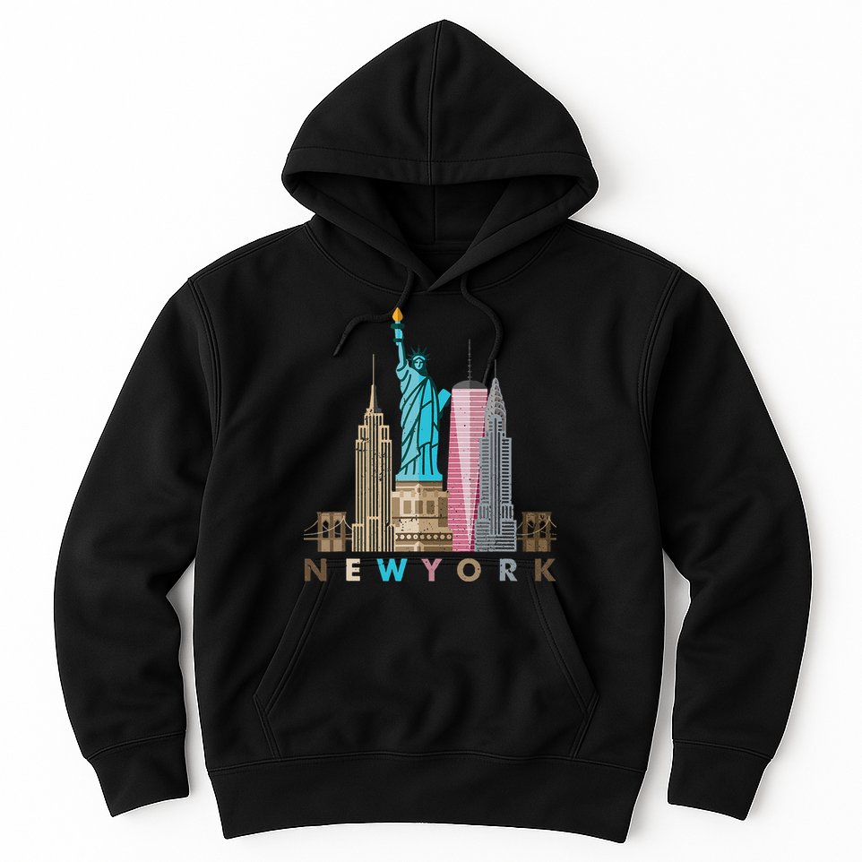Nyc New York City Skylines Statue Of Liberty Hoodie