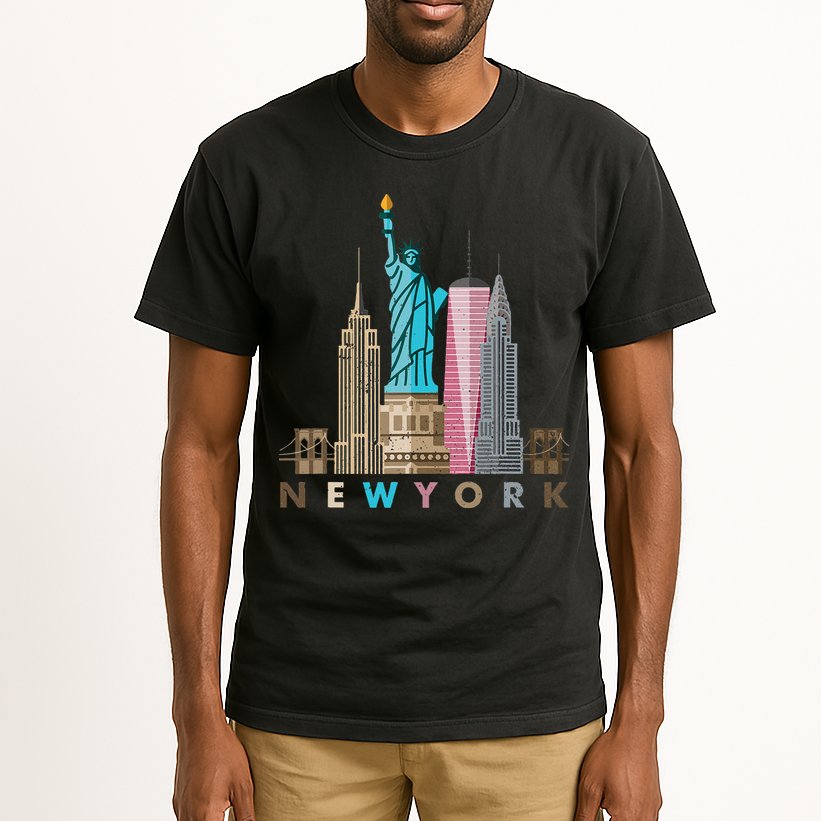 Nyc New York City Skylines Statue Of Liberty Tall T-Shirt