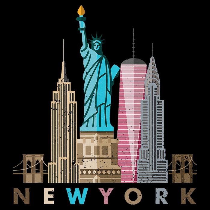 Nyc New York City Skylines Statue Of Liberty Tall T-Shirt