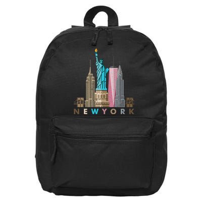 Nyc New York City Skylines Statue Of Liberty 16 in Basic Backpack