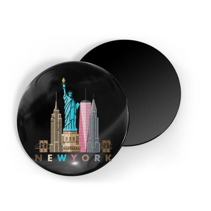 Nyc New York City Skylines Statue Of Liberty Magnet