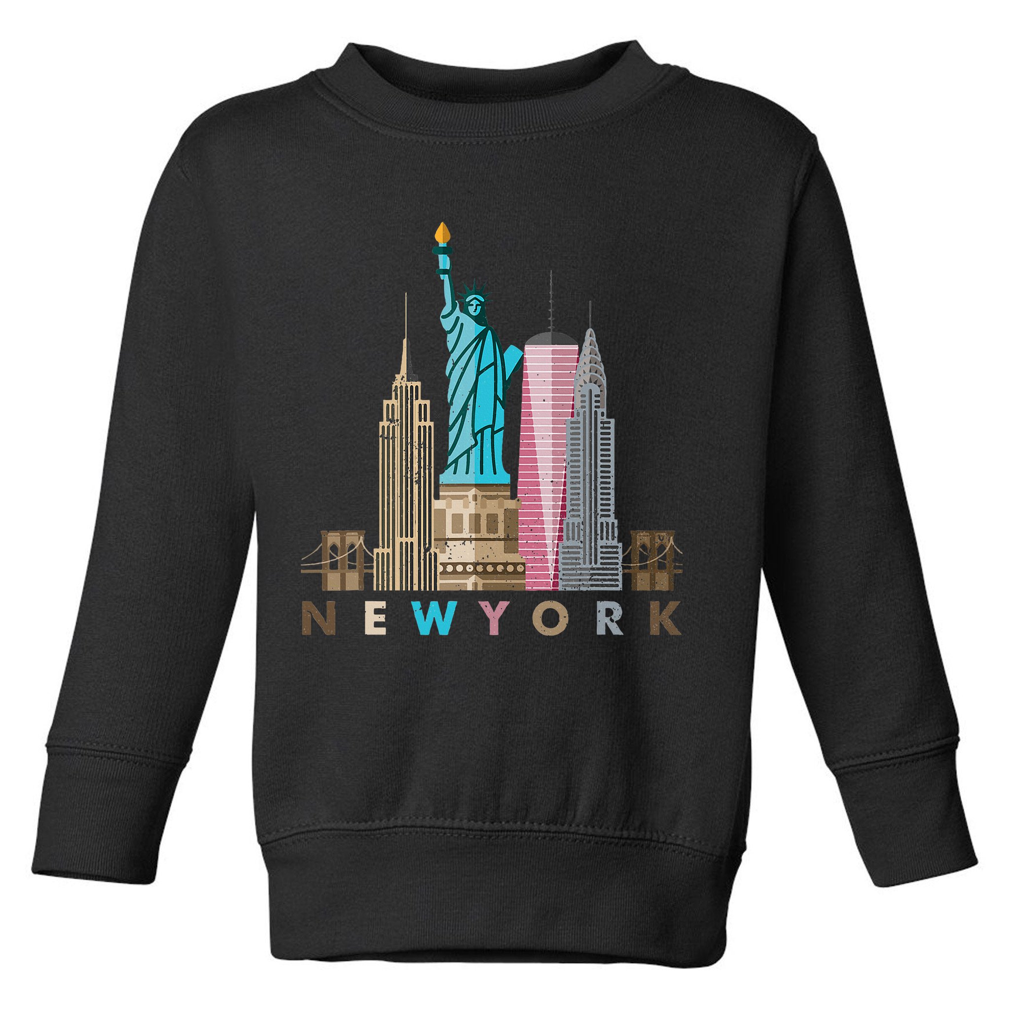 Nyc New York City Skylines Statue Of Liberty Toddler Sweatshirt
