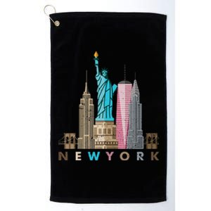 Nyc New York City Skylines Statue Of Liberty Platinum Collection Golf Towel