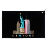 Nyc New York City Skylines Statue Of Liberty Grommeted Golf Towel