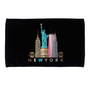 Nyc New York City Skylines Statue Of Liberty Microfiber Hand Towel