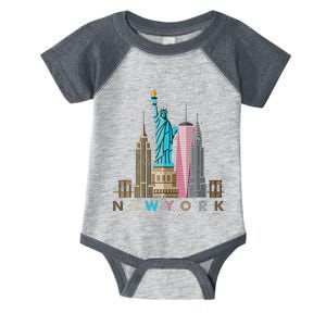 Nyc New York City Skylines Statue Of Liberty Infant Baby Jersey Bodysuit