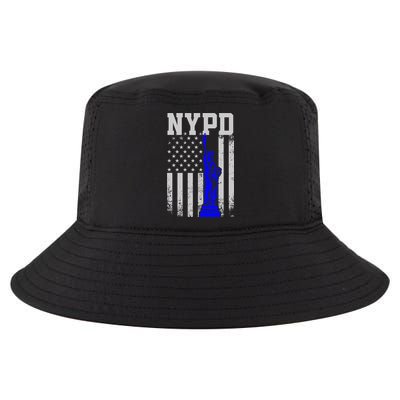 Nypd New York Police Department Statue Of Liberty Distressed Cool Comfort Performance Bucket Hat
