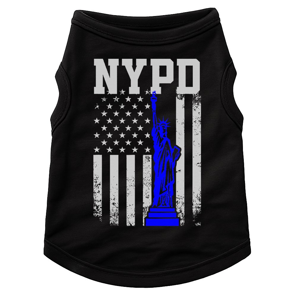 Nypd New York Police Department Statue Of Liberty Distressed Doggie Tank