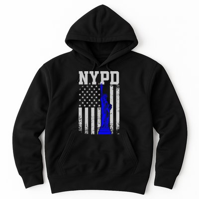 Nypd New York Police Department Statue Of Liberty Distressed Hoodie