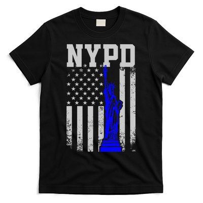 Nypd New York Police Department Statue Of Liberty Distressed T-Shirt