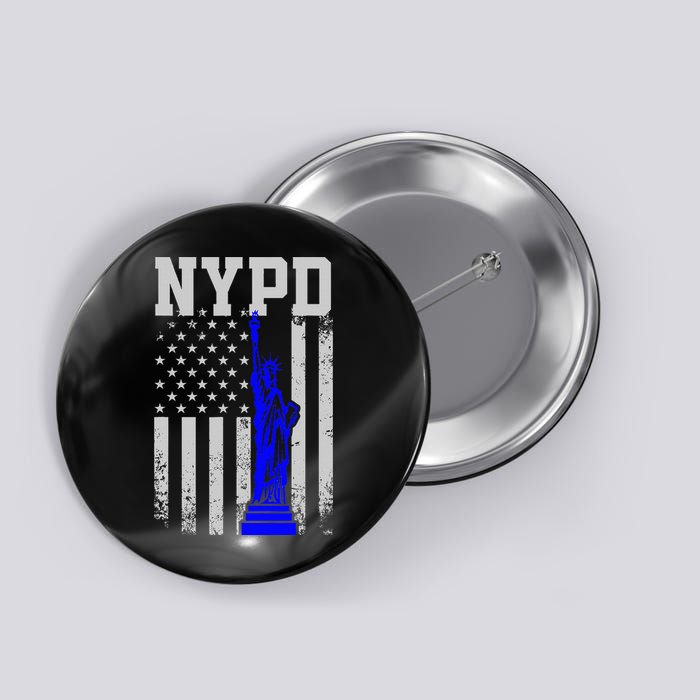 Nypd New York Police Department Statue Of Liberty Distressed Button